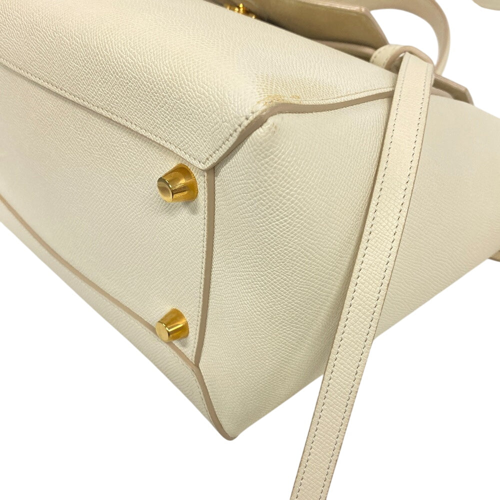 CELINE Handbag leather Ivory 2WAY small belt bag Women Used Authentic