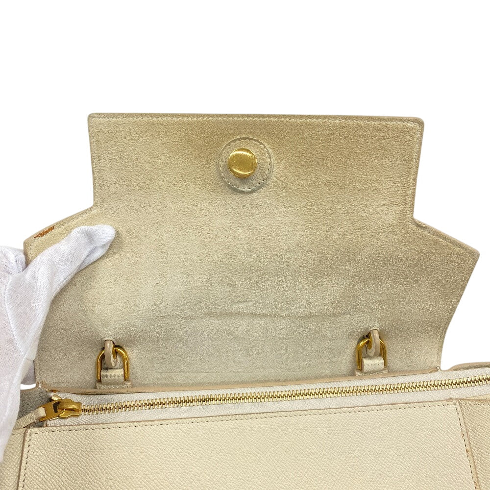 CELINE Handbag leather Ivory 2WAY small belt bag Women Used Authentic