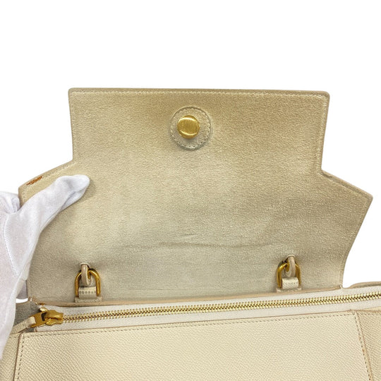 CELINE Handbag leather Ivory 2WAY small belt bag Women Used Authentic