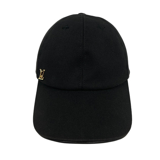 LOUIS VUITTON cap M7050L cotton black LV Iconic Women Used Authentic