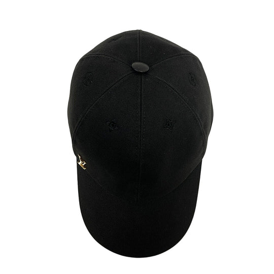 LOUIS VUITTON cap M7050L cotton black LV Iconic Women Used Authentic
