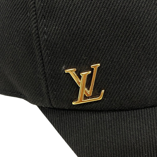 LOUIS VUITTON cap M7050L cotton black LV Iconic Women Used Authentic