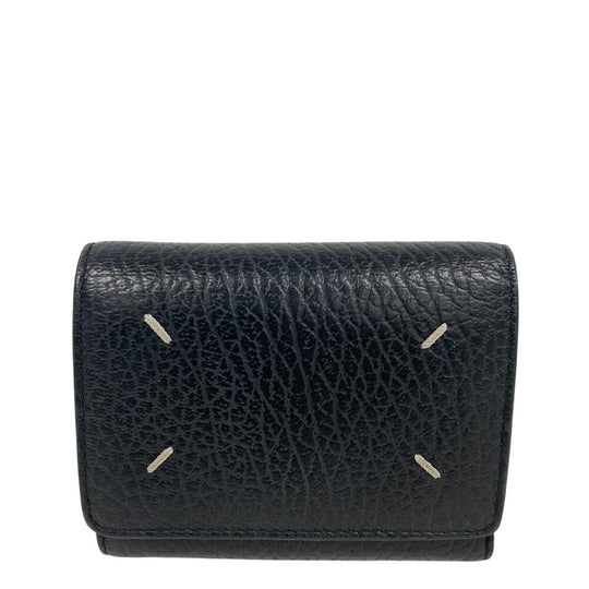 Maison Margiela Tri-fold wallet leather black Calf leather Trifold unisex(Unisex) Used Authentic