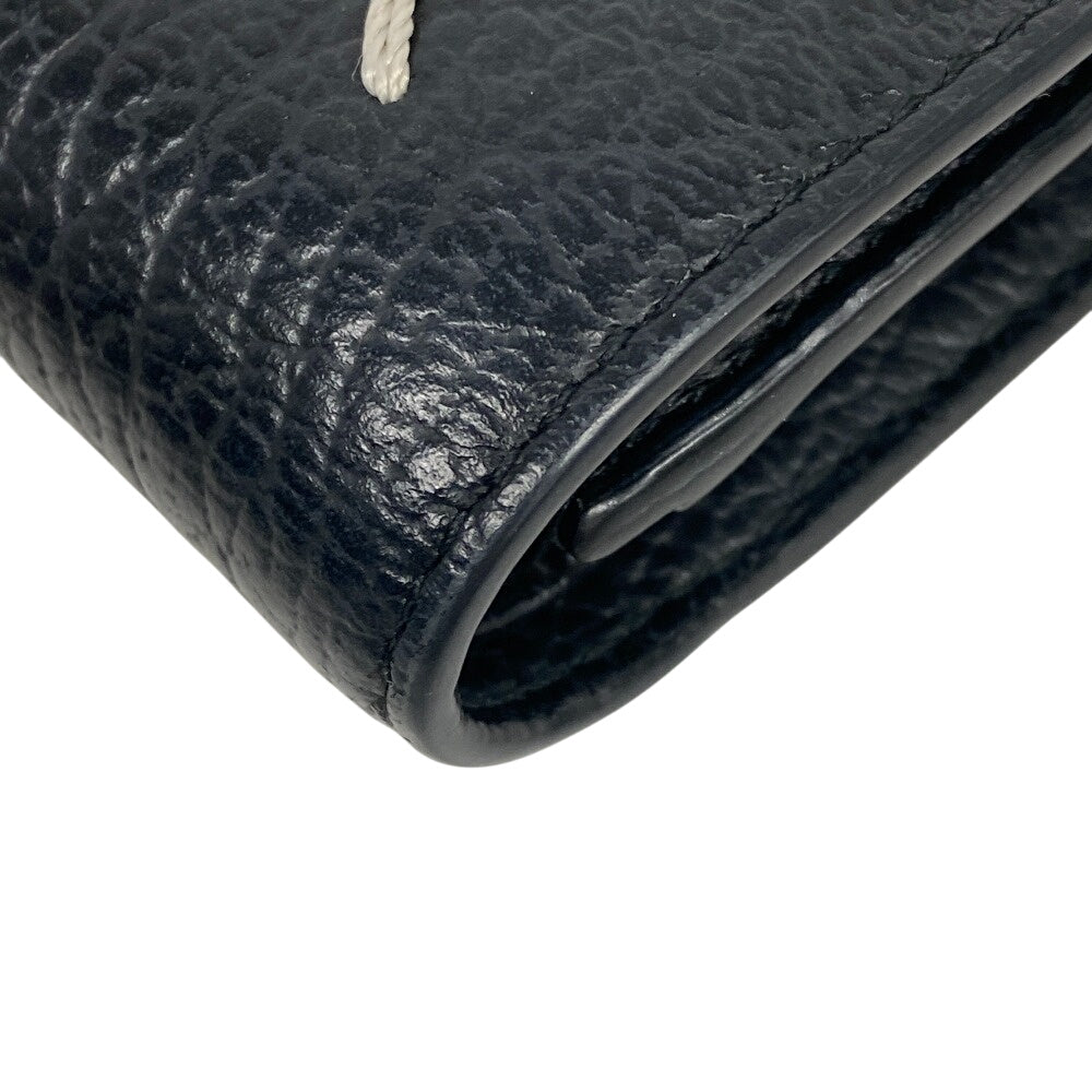 Maison Margiela Tri-fold wallet leather black Calf leather Trifold unisex(Unisex) Used Authentic
