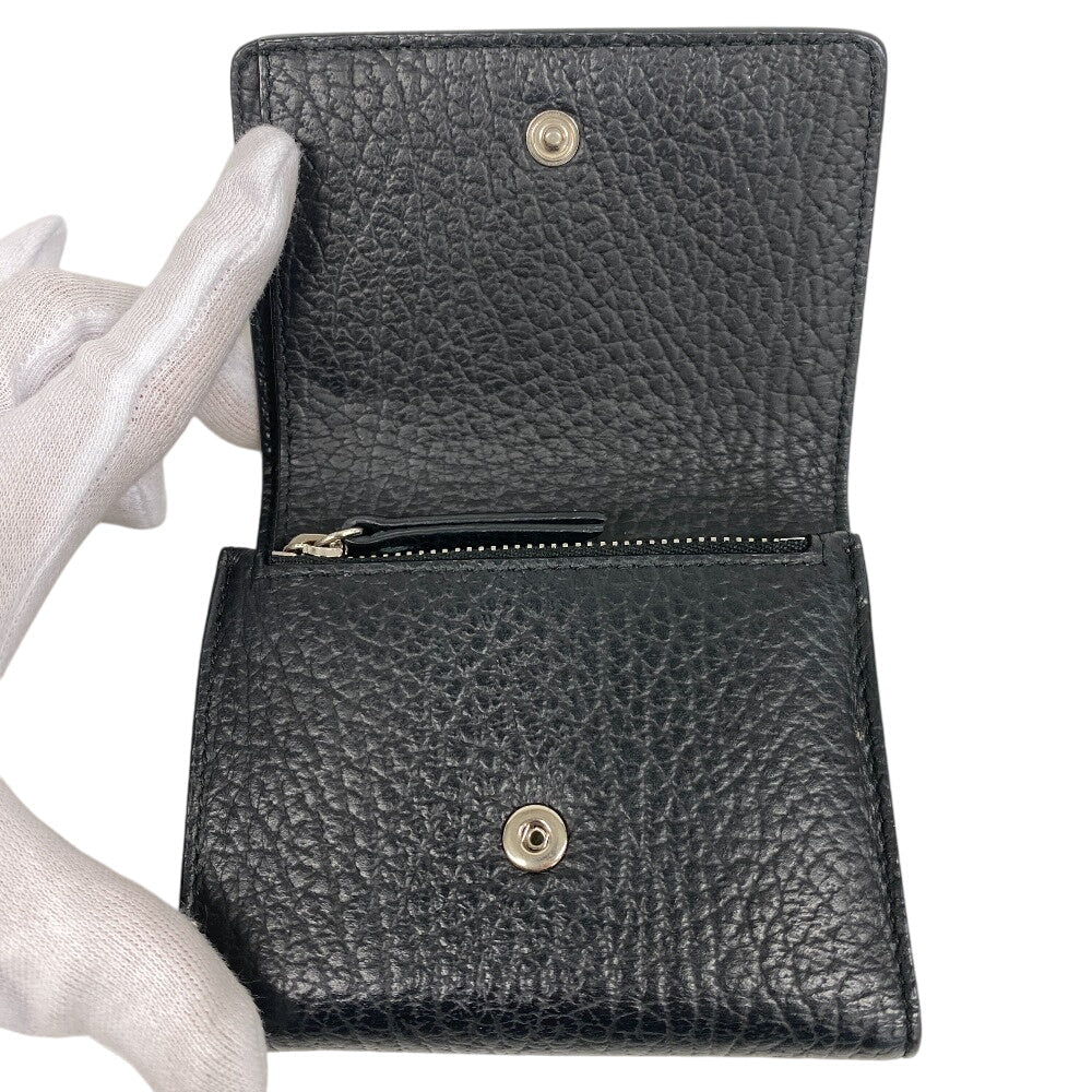 Maison Margiela Tri-fold wallet leather black Calf leather Trifold unisex(Unisex) Used Authentic