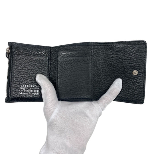 Maison Margiela Tri-fold wallet leather black Calf leather Trifold unisex(Unisex) Used Authentic
