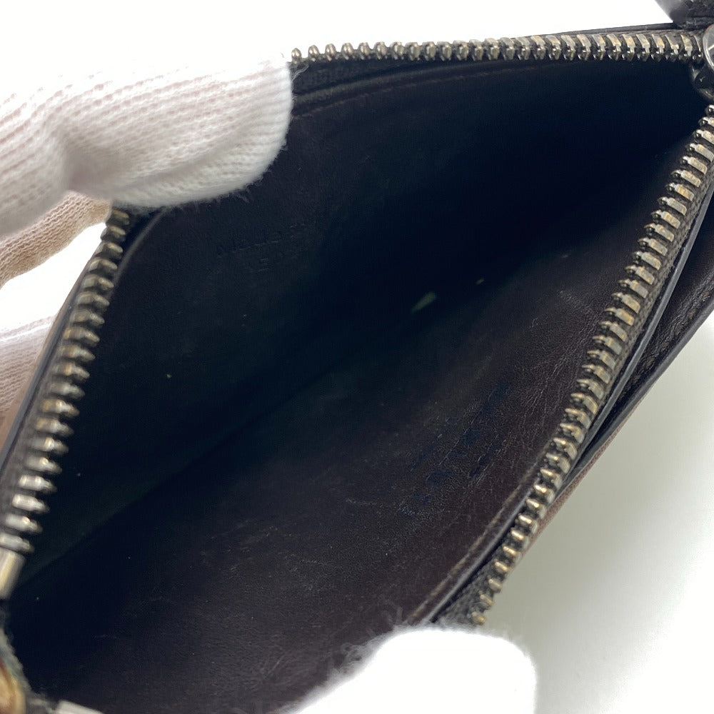 Berluti Card Case leather Brown coin Fragment case Calligraphy mens Used Authentic
