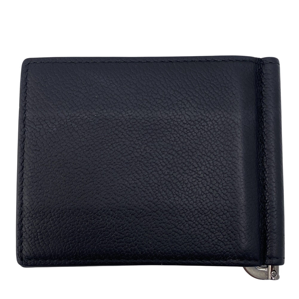PRADA Money clip 2MN077 leather black Card Case Safiano leather mens Used Authentic