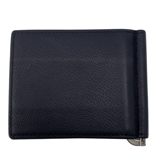 PRADA Money clip 2MN077 leather black Card Case Safiano leather mens Used Authentic