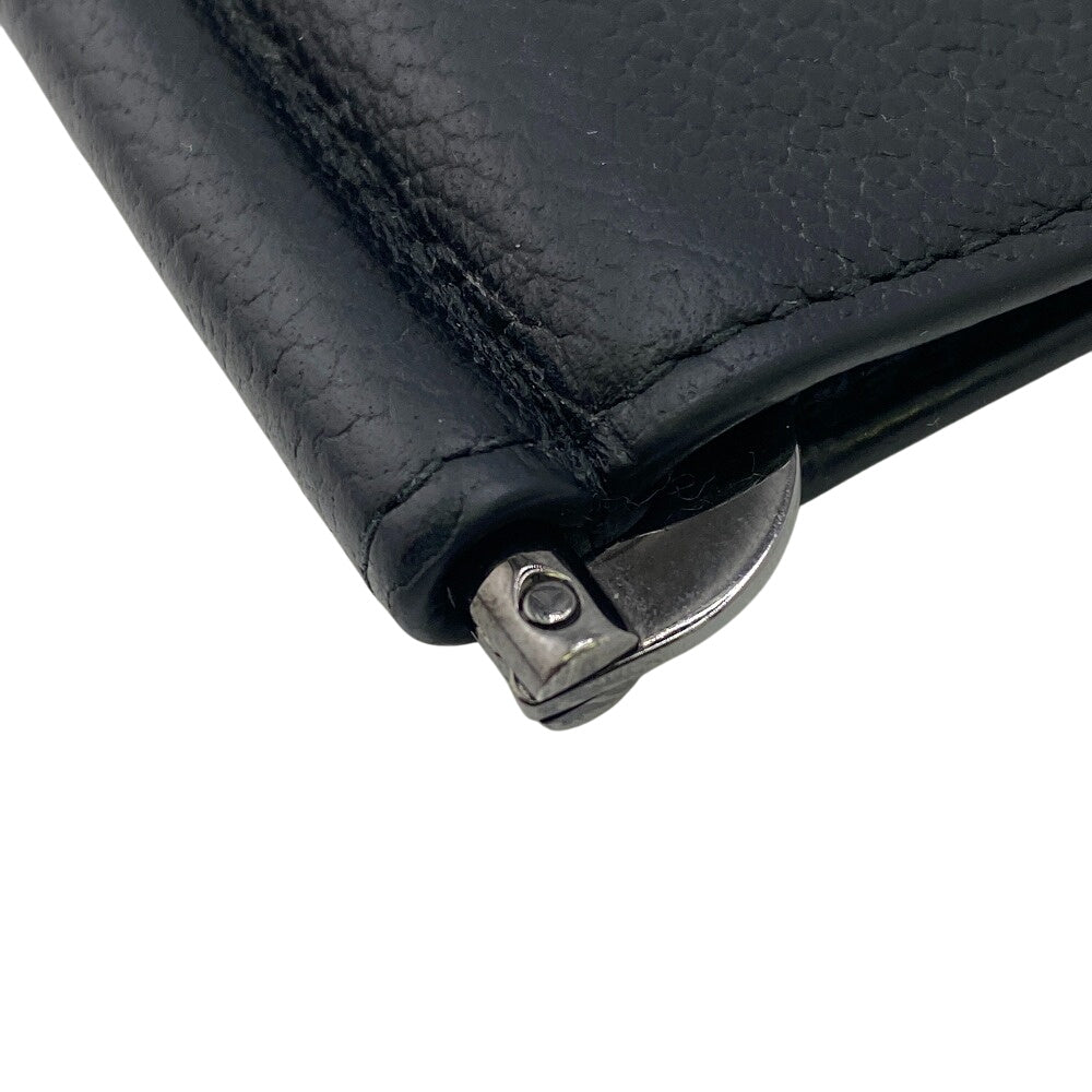 PRADA Money clip 2MN077 leather black Card Case Safiano leather mens Used Authentic