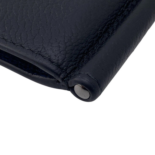 PRADA Money clip 2MN077 leather black Card Case Safiano leather mens Used Authentic