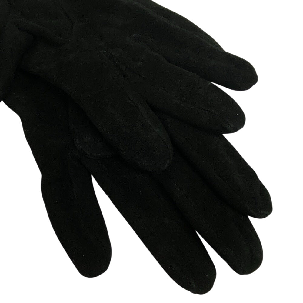 HERMES gloves Suede black Bolide Jige Women 8 Used Authentic
