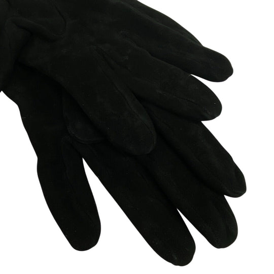 HERMES gloves Suede black Bolide Jige Women 8 Used Authentic