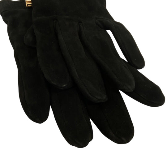 HERMES gloves Suede black Bolide Jige Women 8 Used Authentic