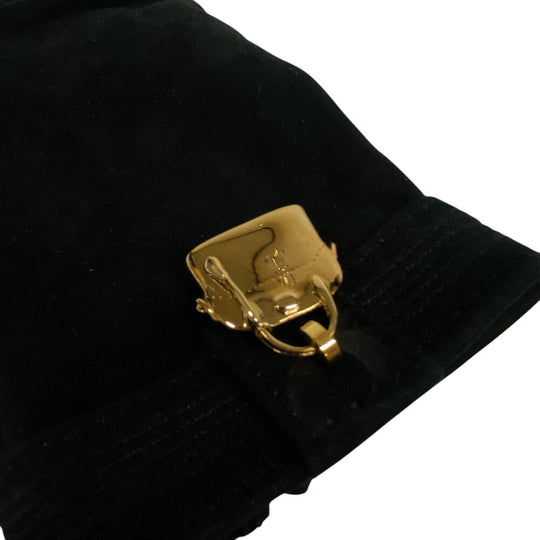 HERMES gloves Suede black Bolide Jige Women 8 Used Authentic