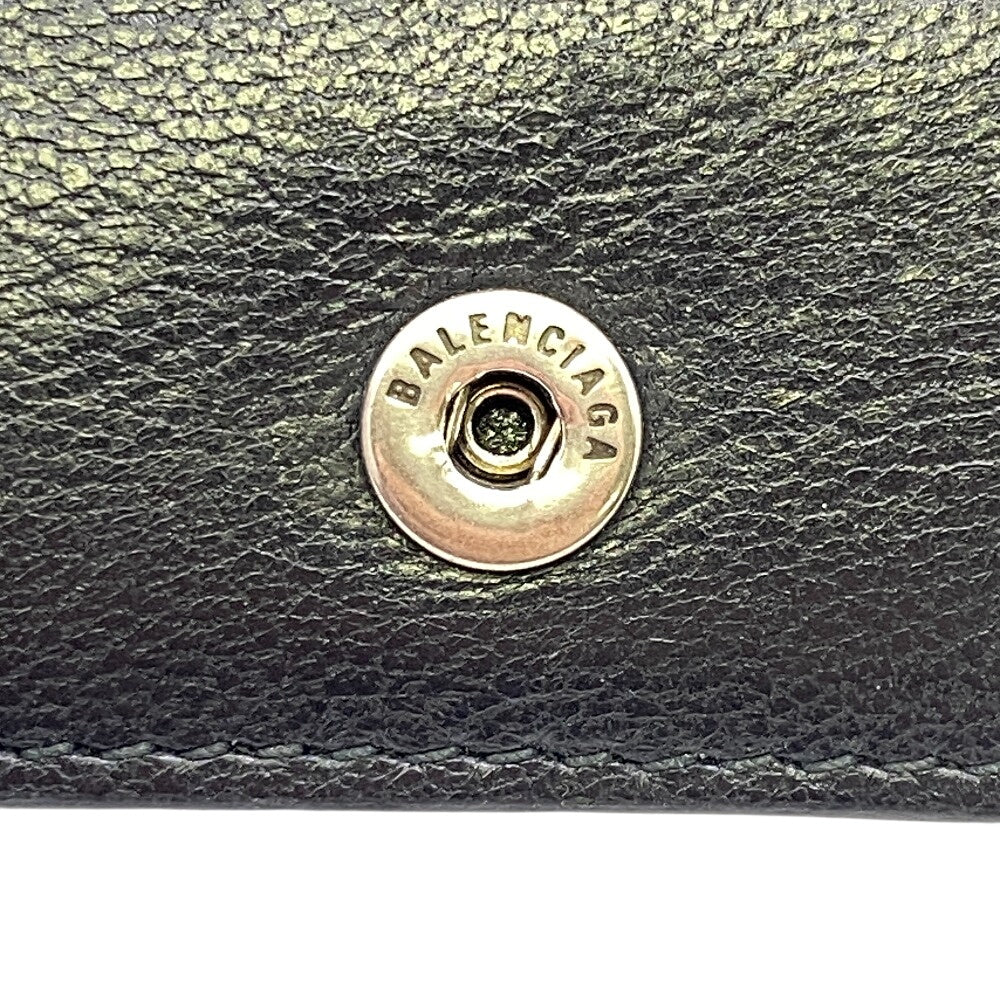 BALENCIAGA Bifold Wallet 719702 Coated canvas black logo Signature mens(Unisex) Used Authentic