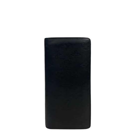 LOUIS VUITTON Long Wallet Purse M62900 leather black Monogram shadow Portefeuille Blaza mens Used Authentic