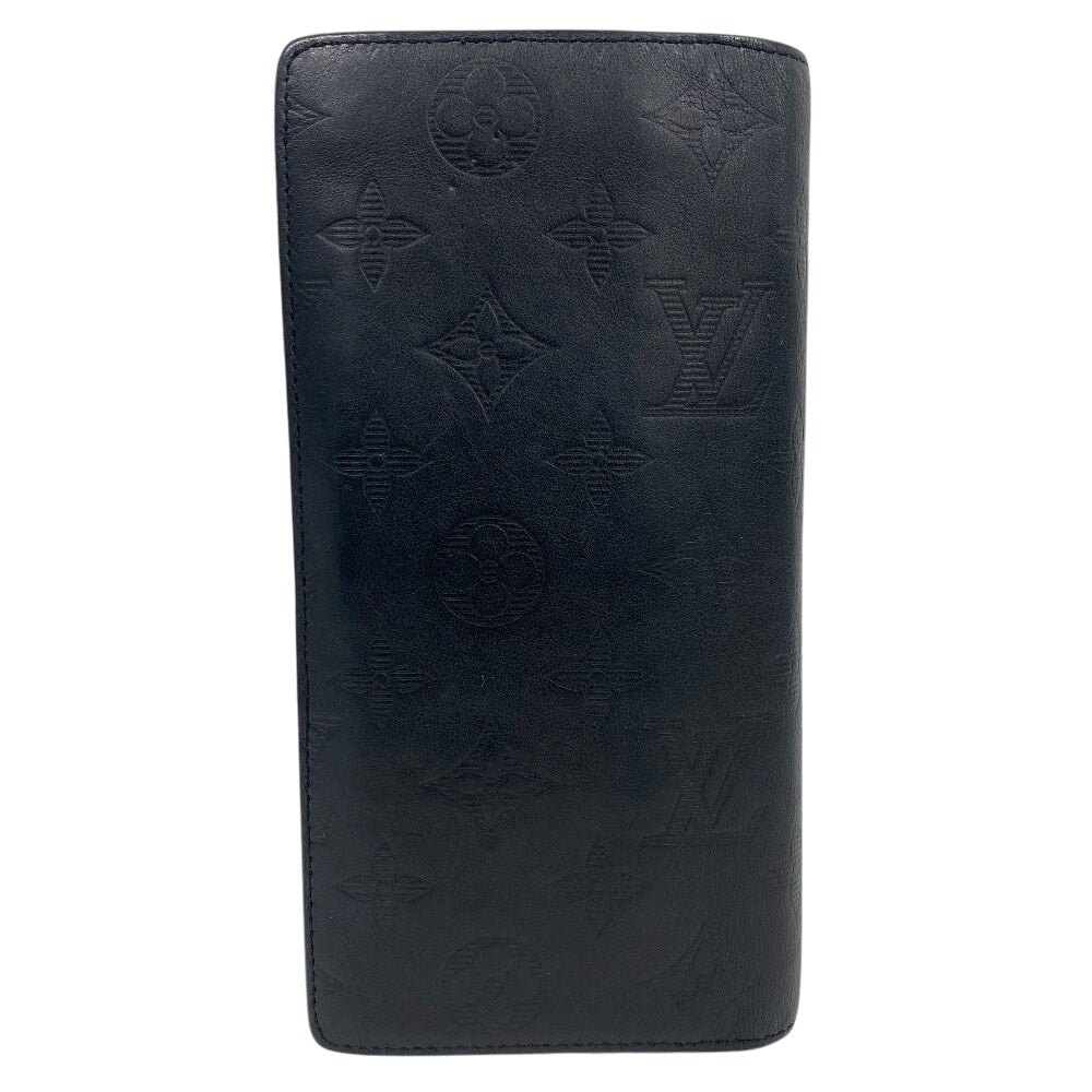 LOUIS VUITTON Long Wallet Purse M62900 leather black Monogram shadow Portefeuille Blaza mens Used Authentic