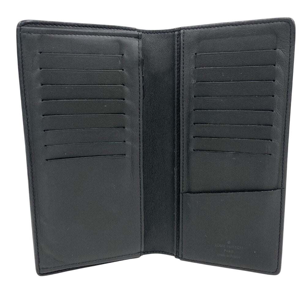 LOUIS VUITTON Long Wallet Purse M62900 leather black Monogram shadow Portefeuille Blaza mens Used Authentic