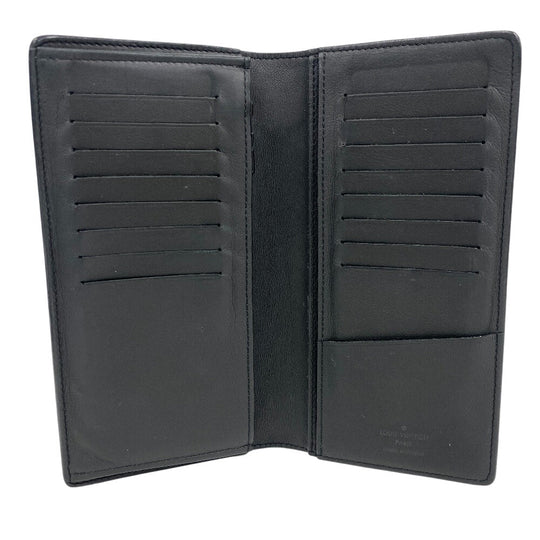 LOUIS VUITTON Long Wallet Purse M62900 leather black Monogram shadow Portefeuille Blaza mens Used Authentic