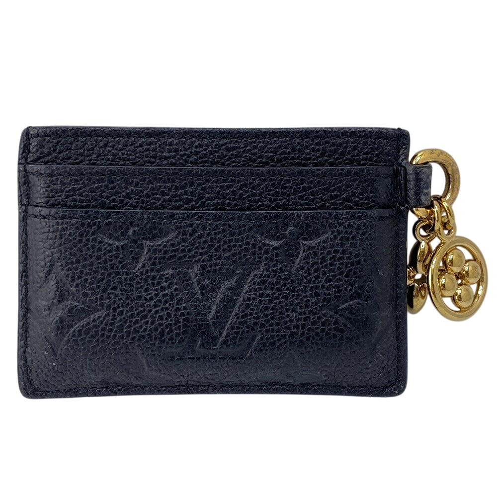 LOUIS VUITTON Card Case M82132 Monogram Ann Platt black Monogram Porto Carte LV Charm mens(Unisex) Used Authentic