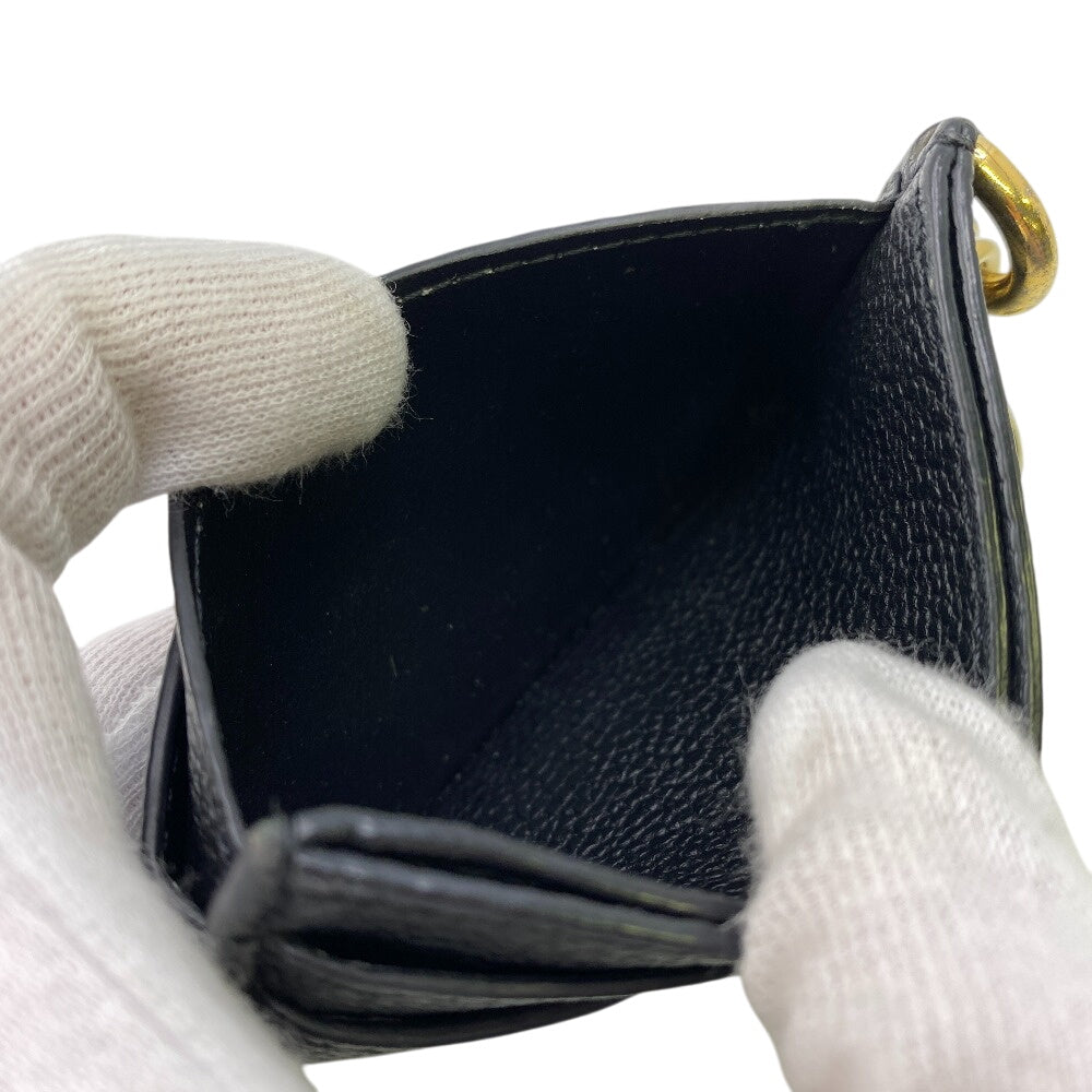 LOUIS VUITTON Card Case M82132 Monogram Ann Platt black Monogram Porto Carte LV Charm mens(Unisex) Used Authentic