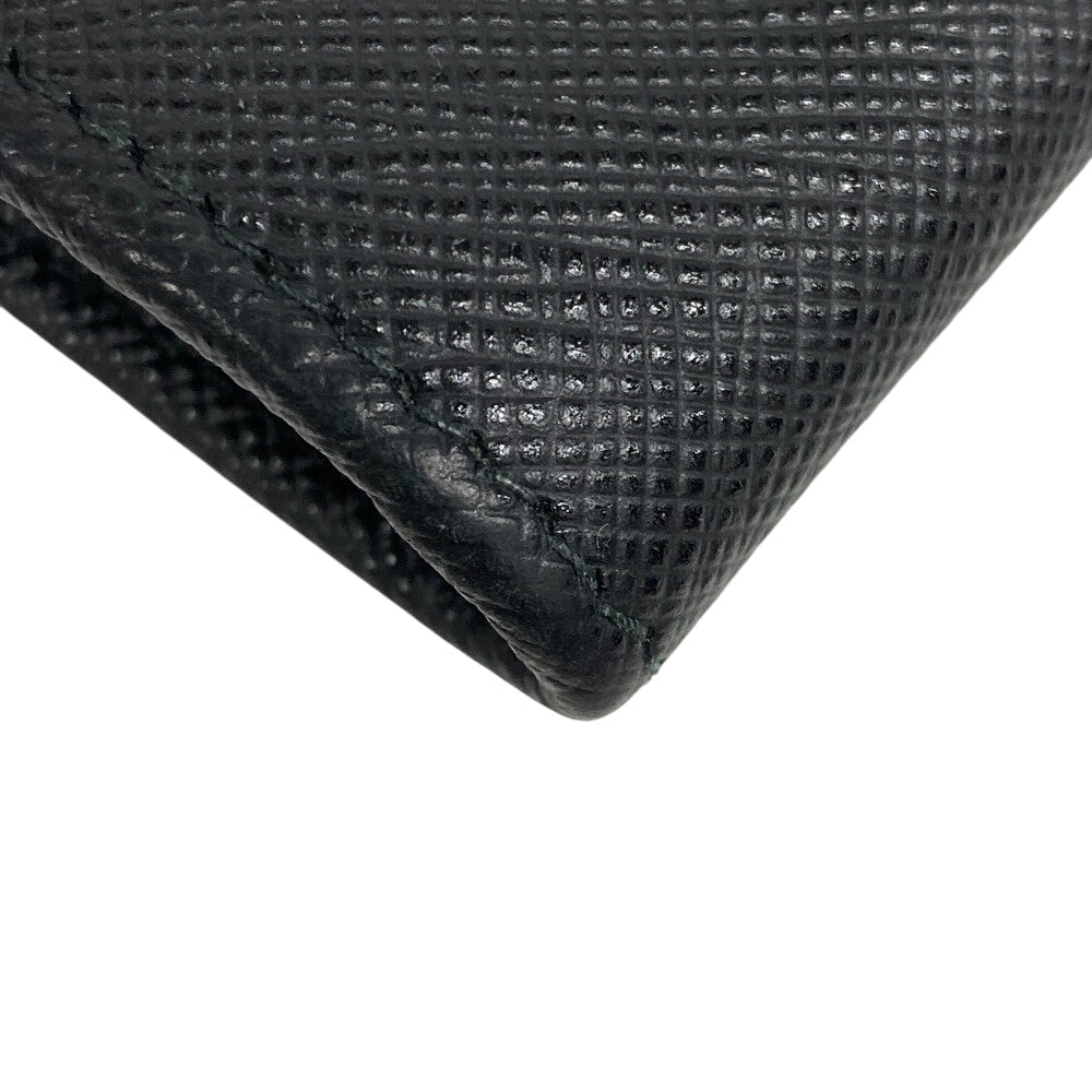 PRADA Coin case 1PP122 leather black Saffiano triangular plate