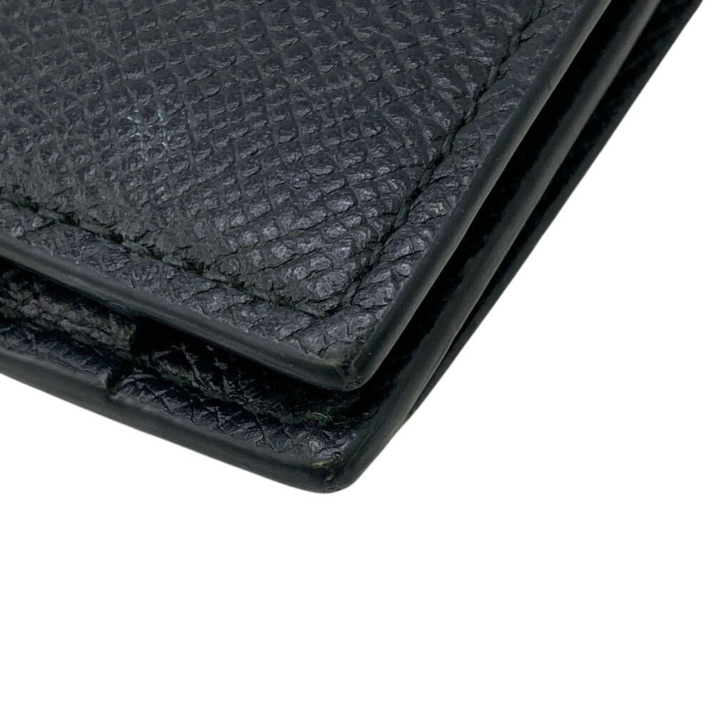 BURBERRY Long Wallet Purse 8062692 leather black 1 TB logo Bifold Wallet(Unisex) Used Authentic