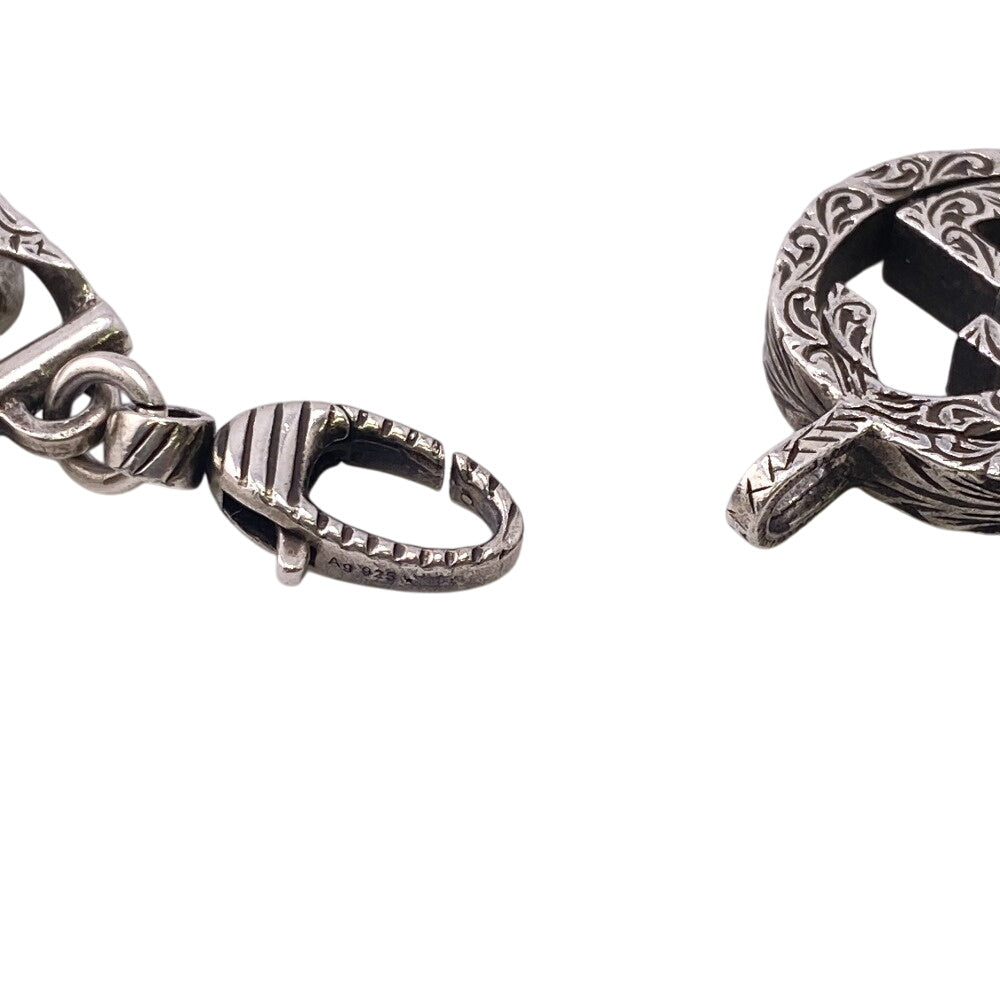 GUCCI bracelet Silver925 Silver Arabesque Interlocking G mens(Unisex) Used Authentic