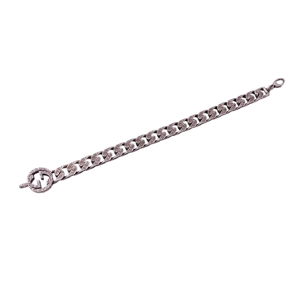 GUCCI bracelet Silver925 Silver Arabesque Interlocking G mens(Unisex) Used Authentic