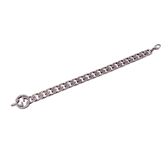 GUCCI bracelet Silver925 Silver Arabesque Interlocking G mens(Unisex) Used Authentic