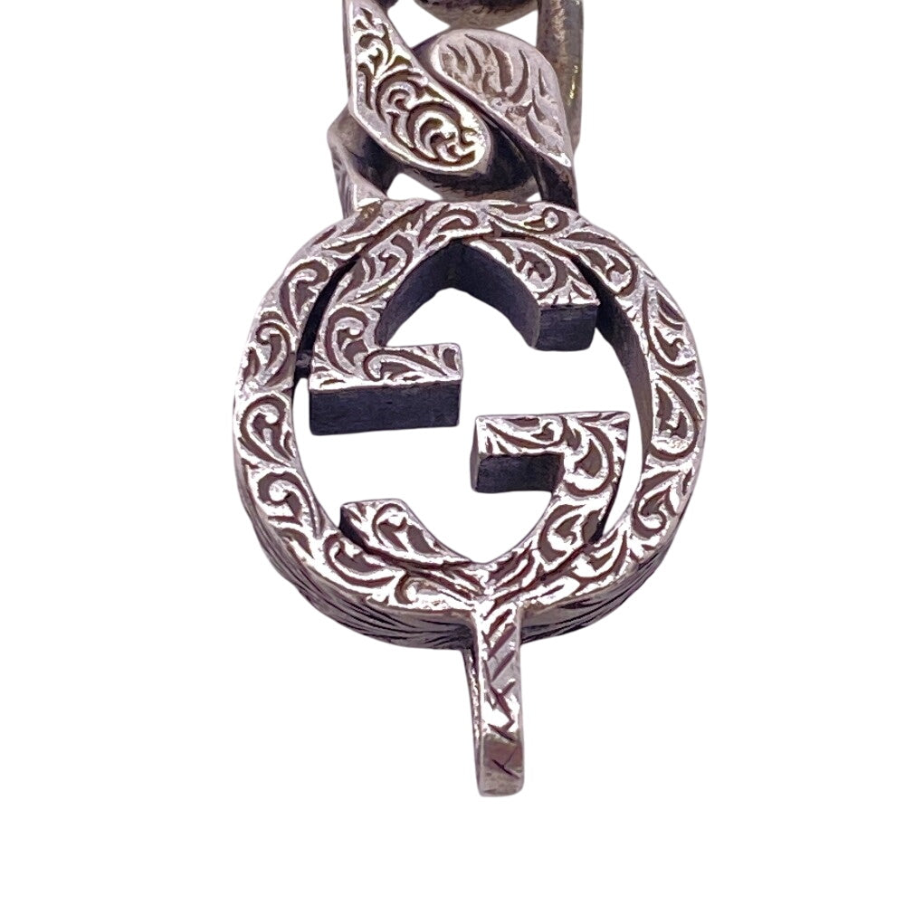 GUCCI bracelet Silver925 Silver Arabesque Interlocking G mens(Unisex) Used Authentic