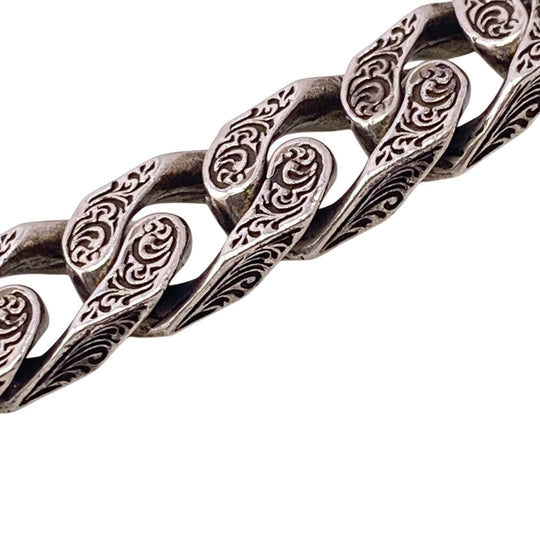 GUCCI bracelet Silver925 Silver Arabesque Interlocking G mens(Unisex) Used Authentic