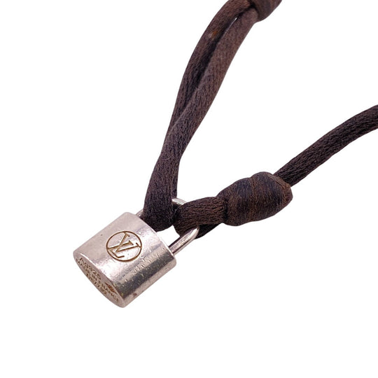 LOUIS VUITTON bracelet Silver925 black Silver Lockit Doudou Cord Bracelet