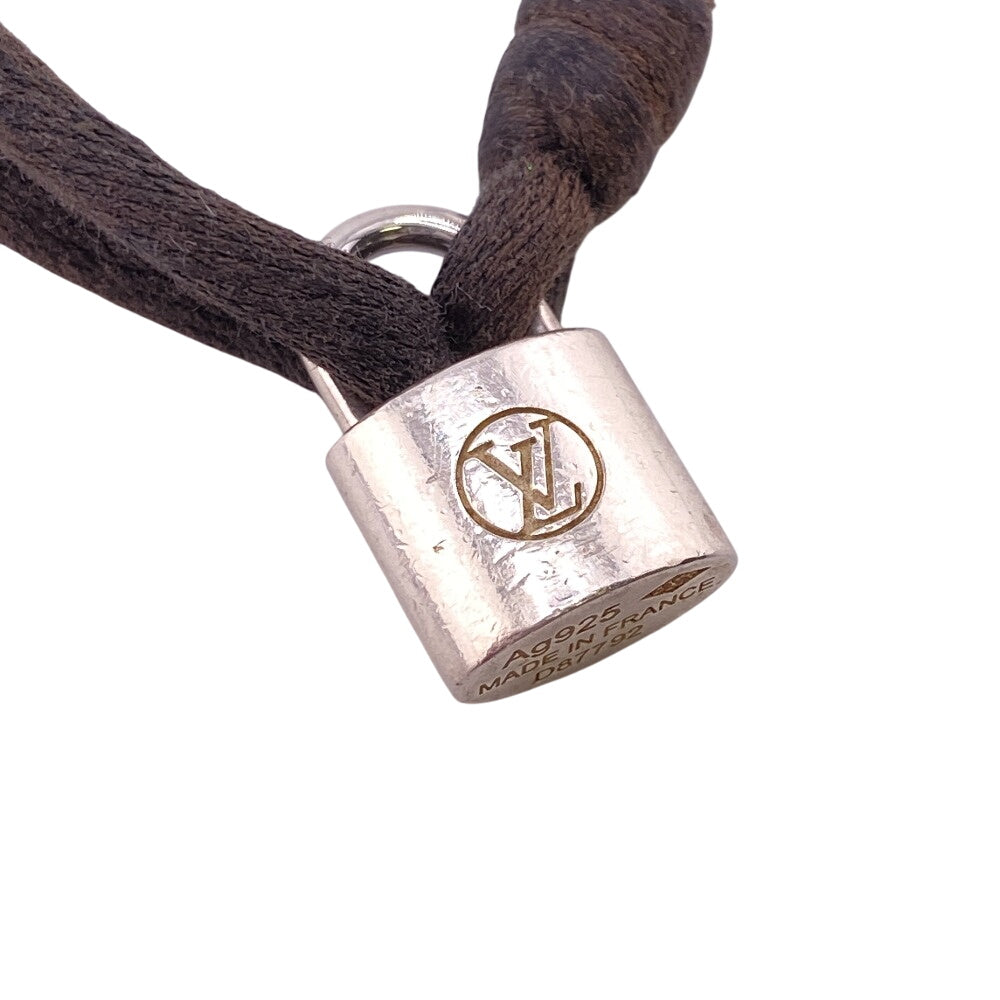 LOUIS VUITTON bracelet Silver925 black Silver Lockit Doudou Cord Bracelet
