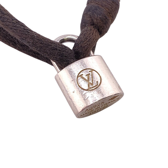 LOUIS VUITTON bracelet Silver925 black Silver Lockit Doudou Cord Bracelet