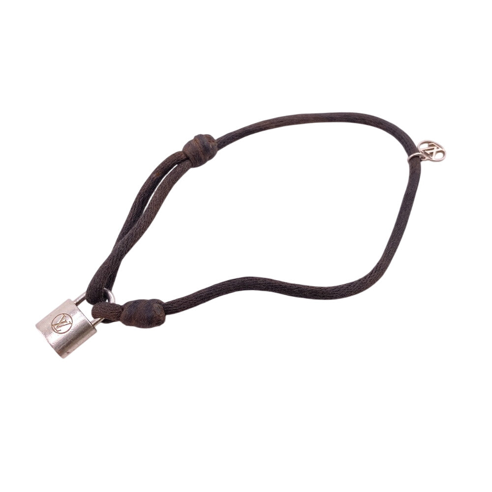 LOUIS VUITTON bracelet Silver925 black Silver Lockit Doudou Cord Bracelet