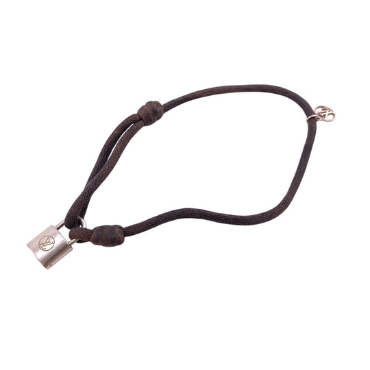 LOUIS VUITTON bracelet Silver925 black Silver Lockit Doudou Cord Bracelet