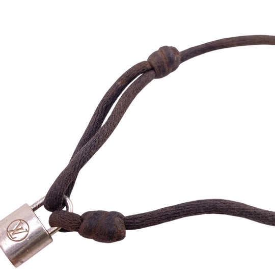 LOUIS VUITTON bracelet Silver925 black Silver Lockit Doudou Cord Bracelet