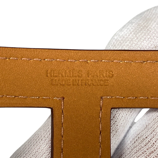 HERMES Bangle leather Red bracelet Anno Chene Dunkle Women Used Authentic