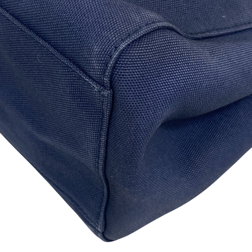 MIUMIU Shoulder Bag Canvas, Leather Navy 2way handbag Canapa Women Used Authentic