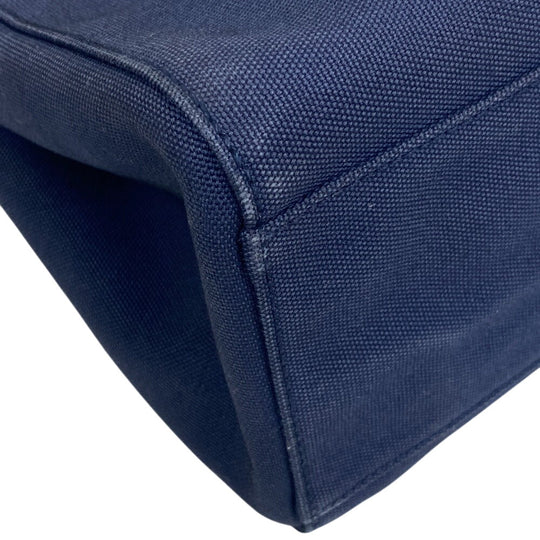MIUMIU Shoulder Bag Canvas, Leather Navy 2way handbag Canapa Women Used Authentic