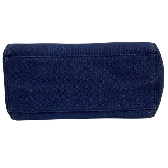 MIUMIU Shoulder Bag Canvas, Leather Navy 2way handbag Canapa Women Used Authentic