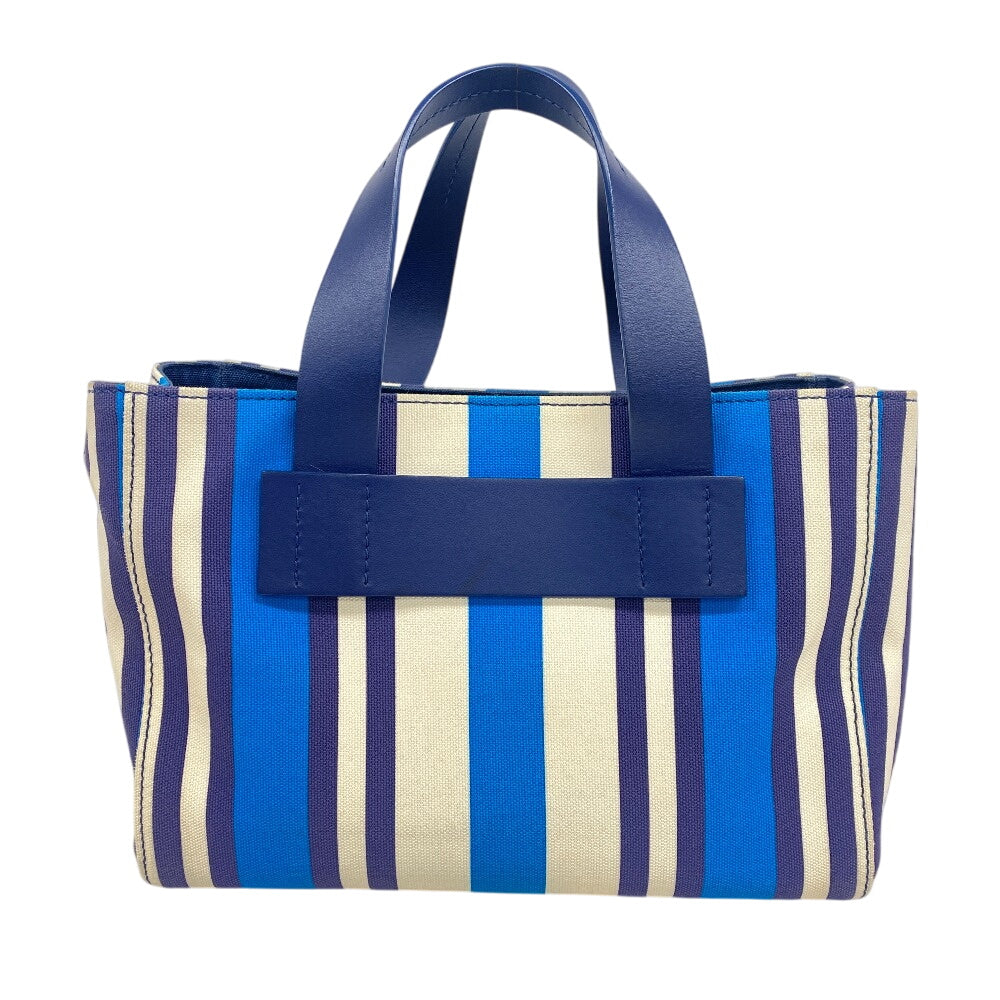 MIUMIU Shoulder Bag 5BA085 Canvas, Leather blue 2way handbag Women Used Authentic