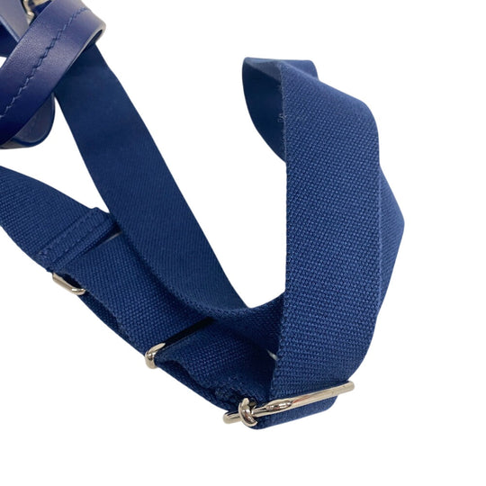 MIUMIU Shoulder Bag 5BA085 Canvas, Leather blue 2way handbag Women Used Authentic
