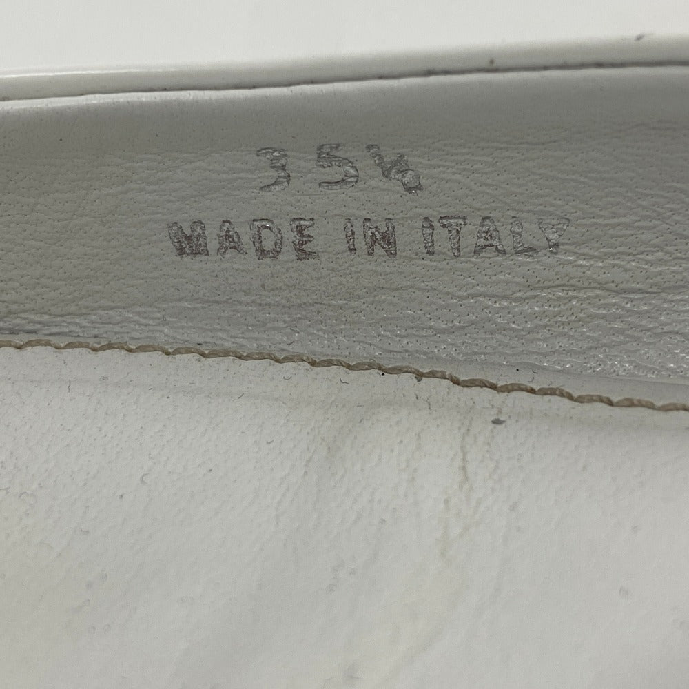 PRADA pumps leather Ivory Triangle logo Women 35 Used Authentic