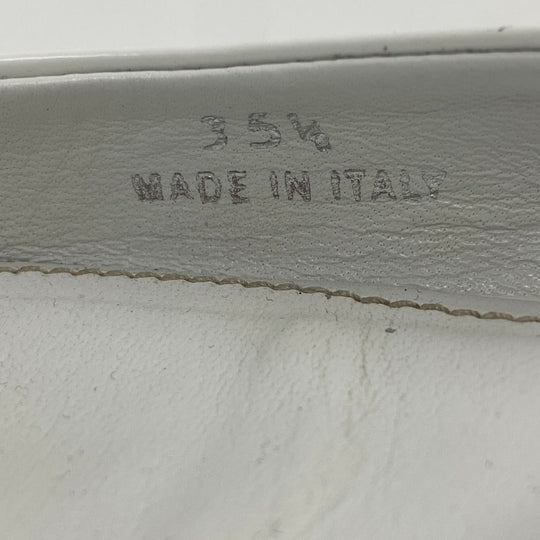 PRADA pumps leather Ivory Triangle logo Women 35 Used Authentic
