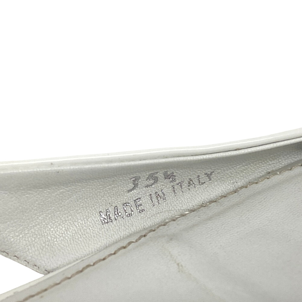 PRADA pumps leather Ivory Triangle logo Women 35 Used Authentic