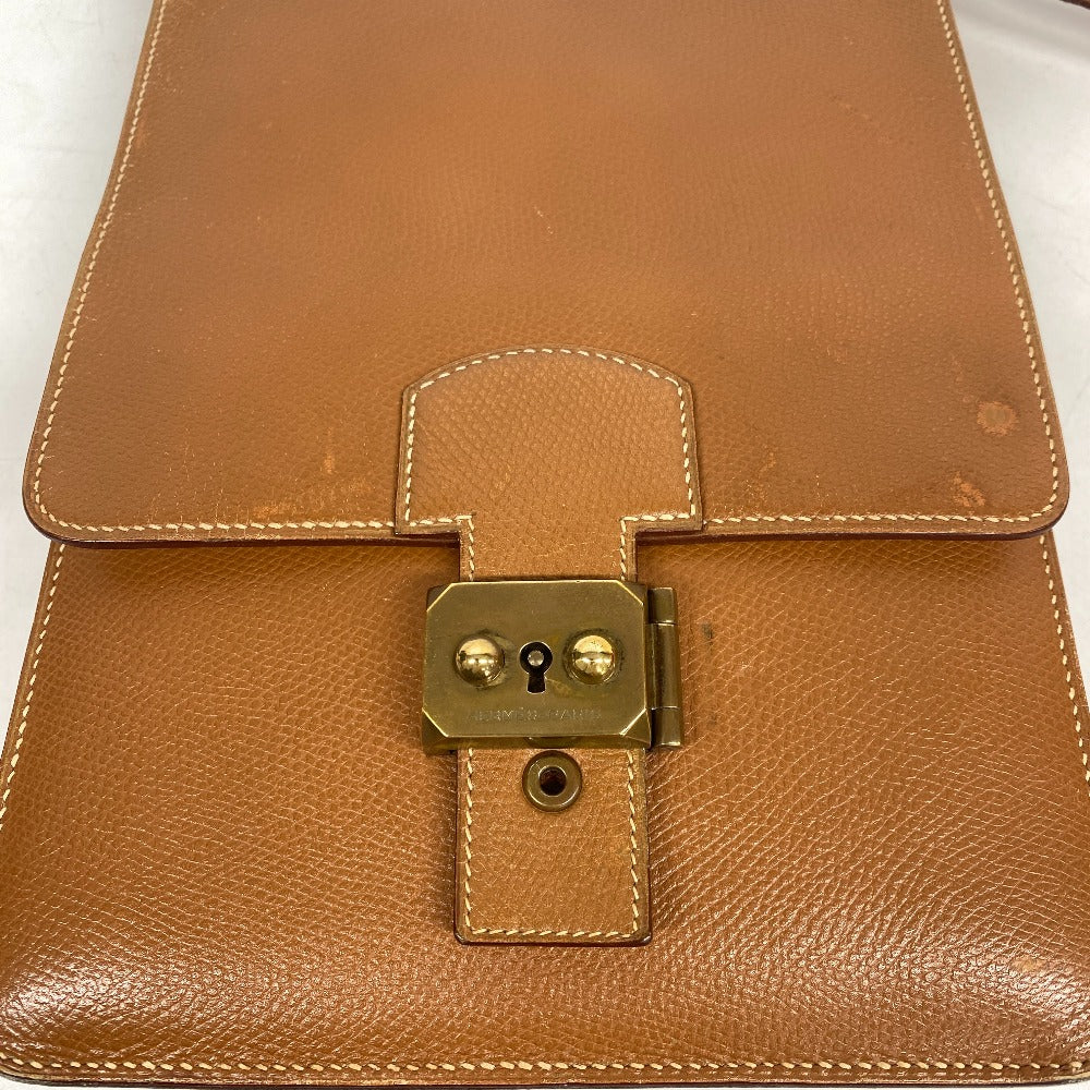 HERMES Shoulder Bag leather beige Sac Adepesh DPLG mens Used Authentic