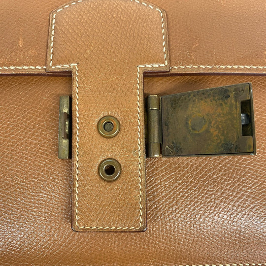 HERMES Shoulder Bag leather beige Sac Adepesh DPLG mens Used Authentic